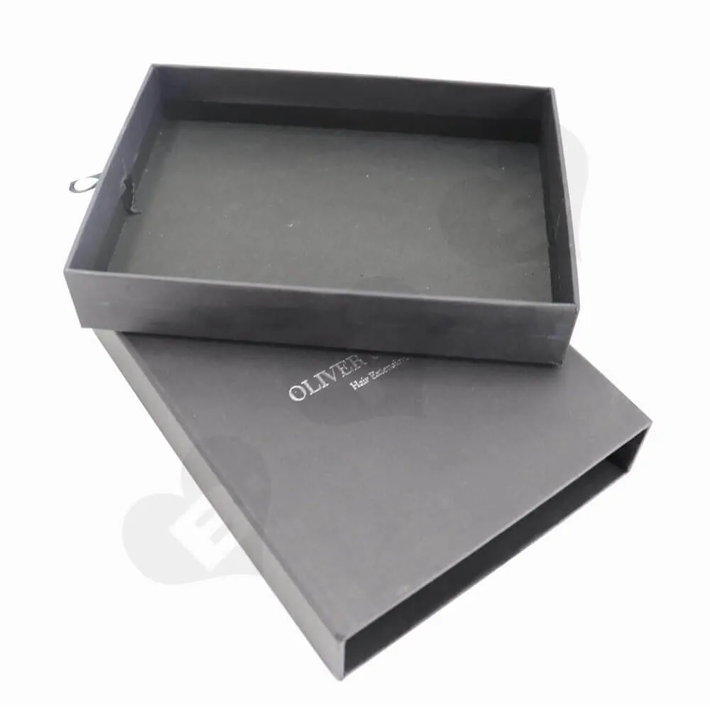 Matt Black Hair Extension Gift Packaging Box sideview two
