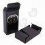 Matt Black Men's Perfume Box with Silver Stamping and Embossing side view three