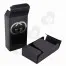 Matt Black Men's Perfume Box with Silver Stamping and Embossing side view three