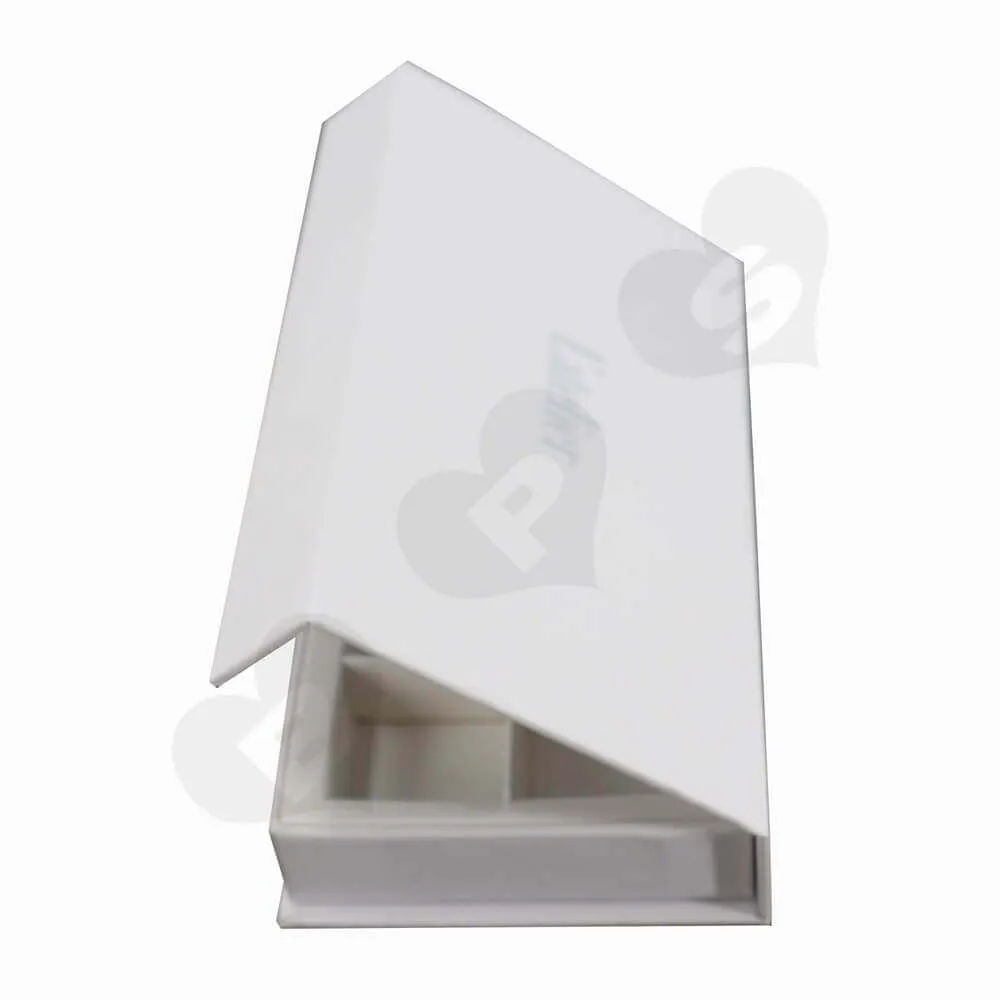 Matt White Chocolate Box with Magnet Closure side view three