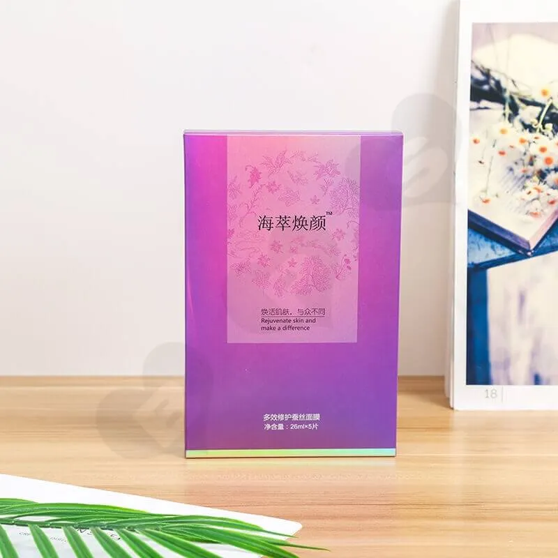 Matte Lamination Color Printed Cardboard Box For Silk Mask side view four