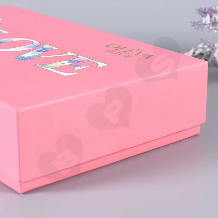 Matte Pink Gift Box For Cosmetic Set side view five