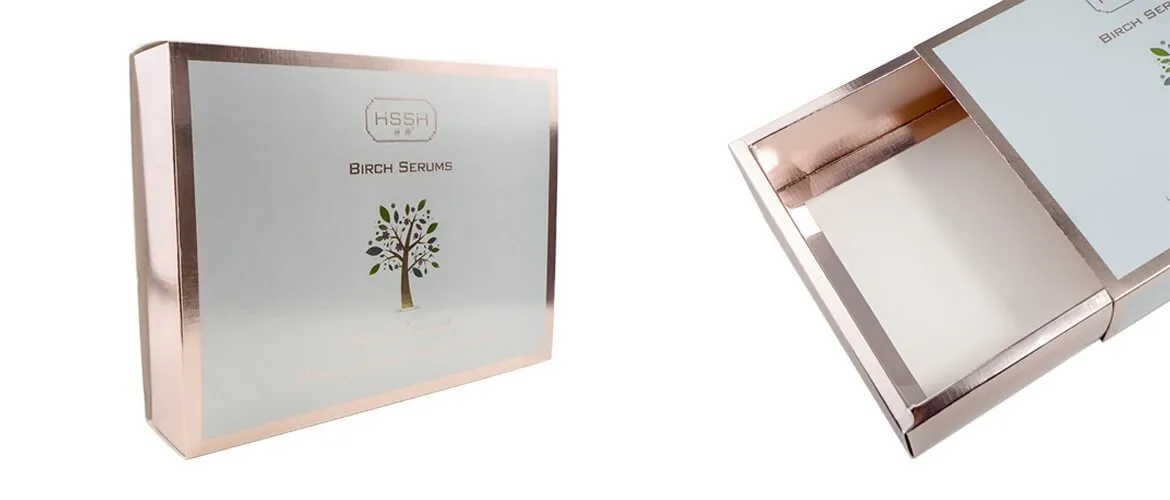 Metallic Paperboard Drawer sliding box foldable