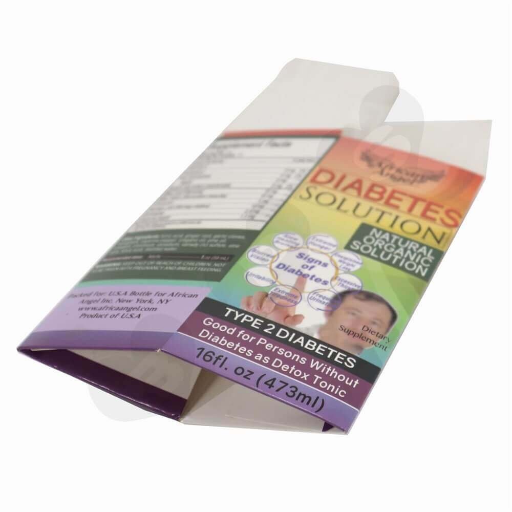 Organic Health Supplements Paperboard Box side view three