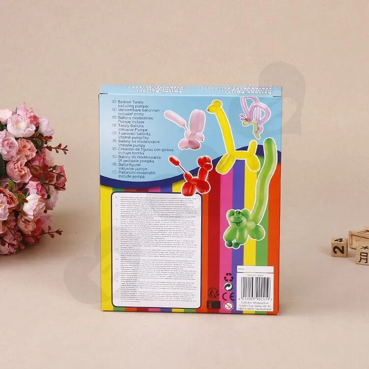 Paper Box With PVC Window For Balloon Twisting side view six