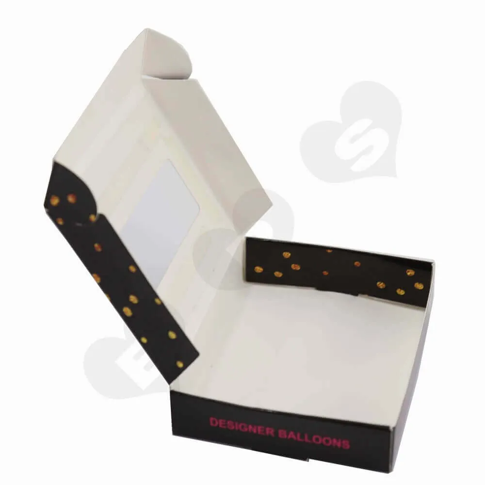 Paperboard Folding Box for Balloon with Clear Window side view two