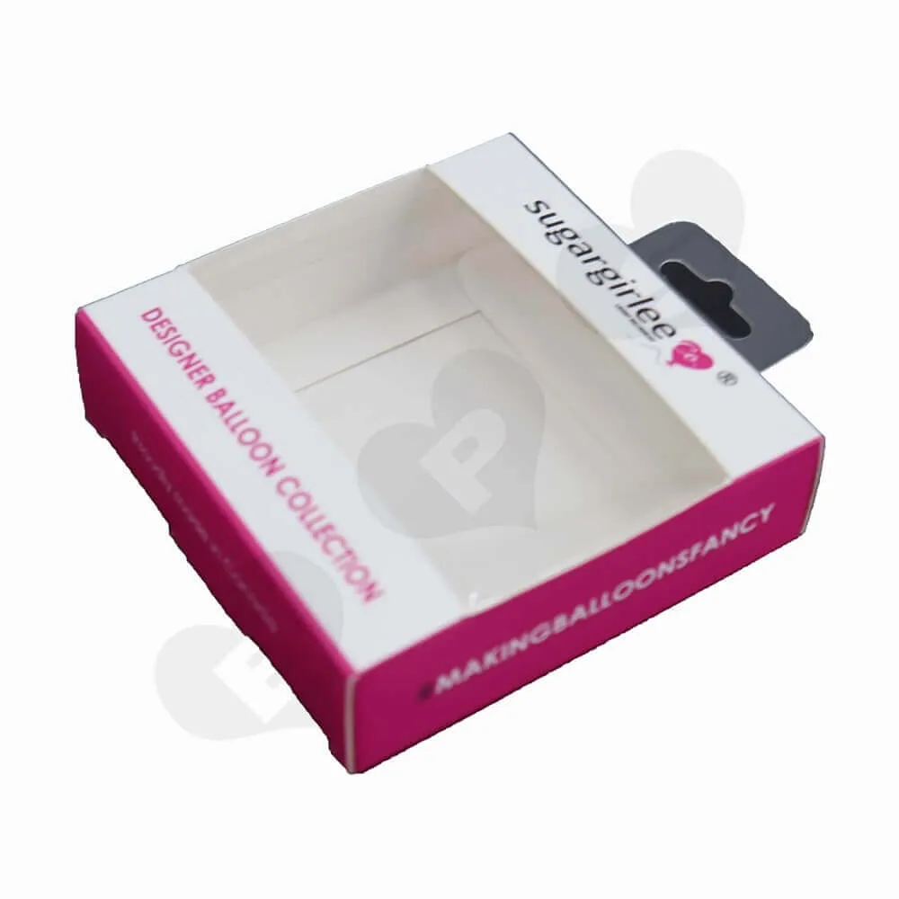 Pink Paperboard Box for Balloons side view one