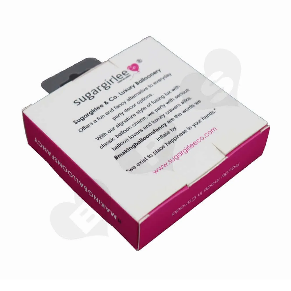 Pink Paperboard Box for Balloons side view two