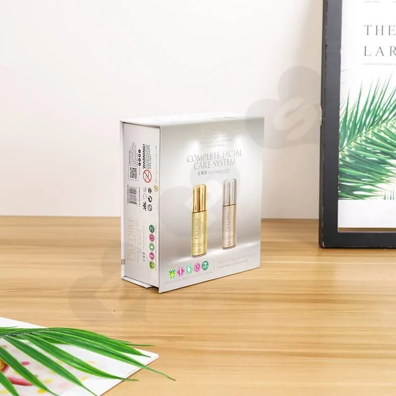 Printed Cardboard Box For Complete Facial Care System side view three