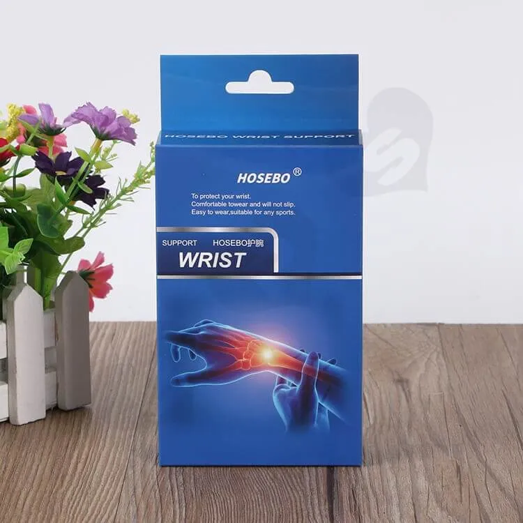 Printed Cardboard Box With Hanger For Wrist Guard side view five