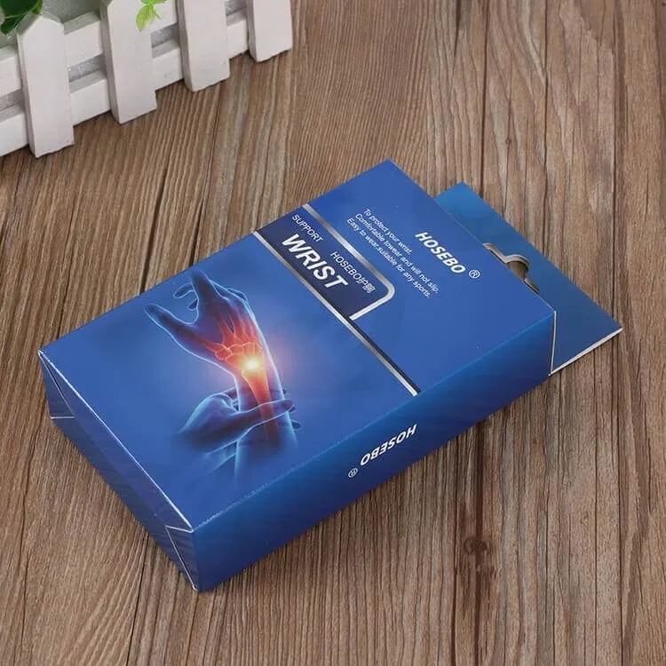 Printed Cardboard Box With Hanger For Wrist Guard side view four