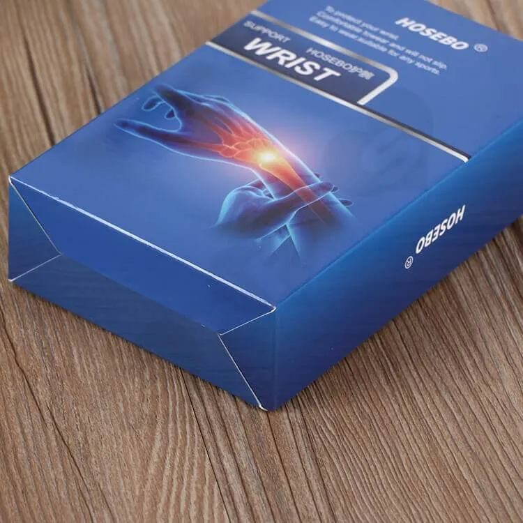 Printed Cardboard Box With Hanger For Wrist Guard side view two