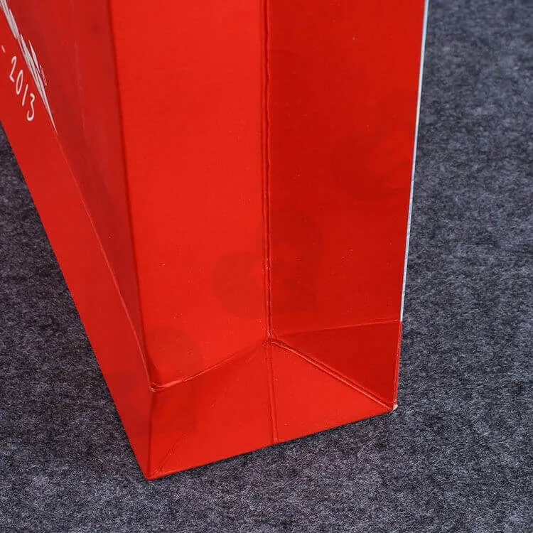 Printed White Cardboard Bag For Weaving Hose side view two