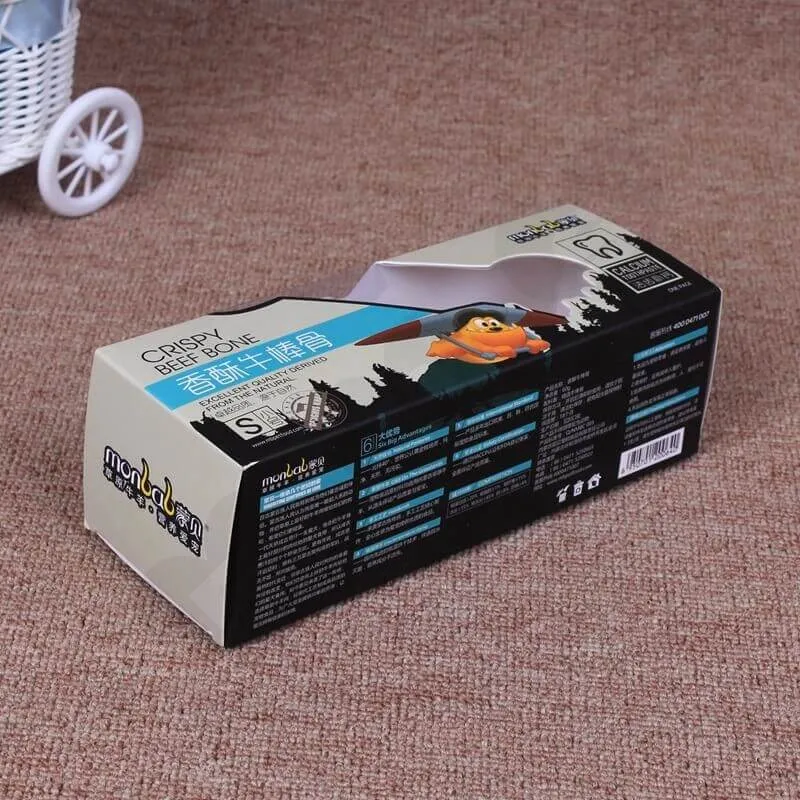 Retail Cardboard Box For Beef Bones side view three