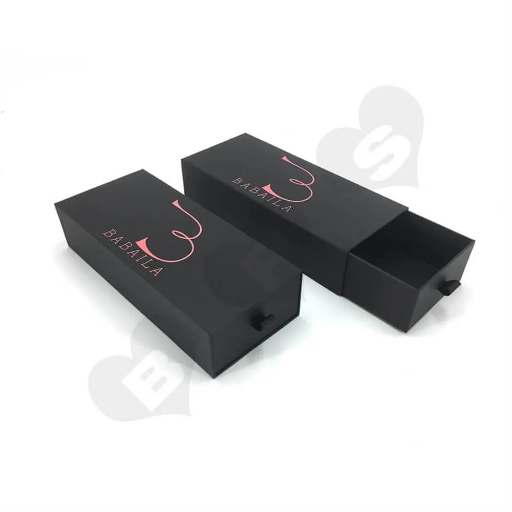 Rigid Cardboard Drawer Style Wig Box sideview one