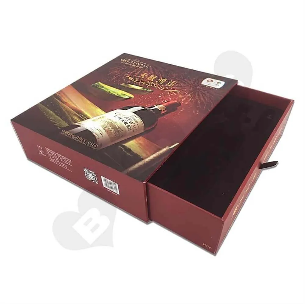 Rigid Wine Drawer Box side view three