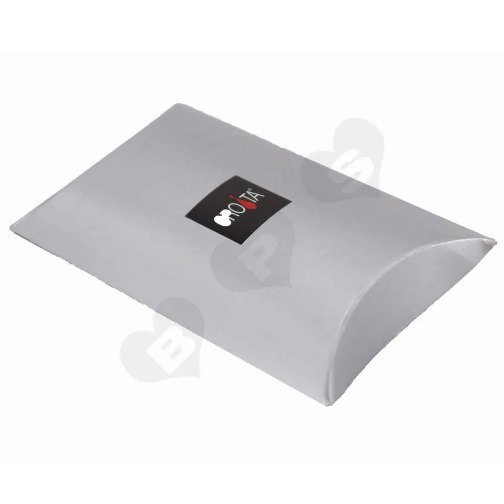 Silver Pillow Box for Tie side view one