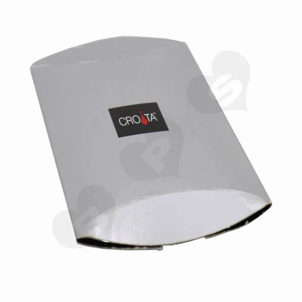 Silver Pillow Box for Tie side view two