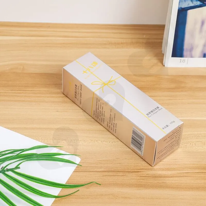 Silver Specialty Folding Box For Collagen Facial Mask side view five