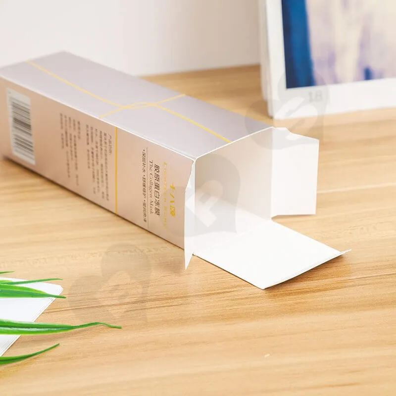 Silver Specialty Folding Box For Collagen Facial Mask side view two