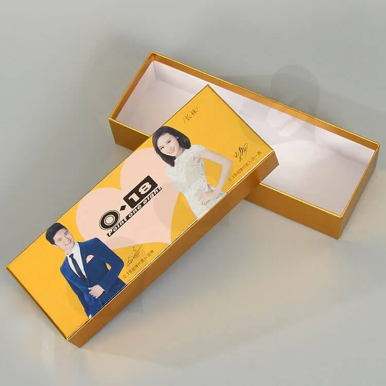 Small Cardboard Long Sock Gift Box side view four