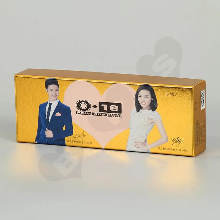 Small Cardboard Long Sock Gift Box side view one