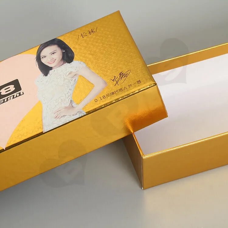 Small Cardboard Long Sock Gift Box side view three