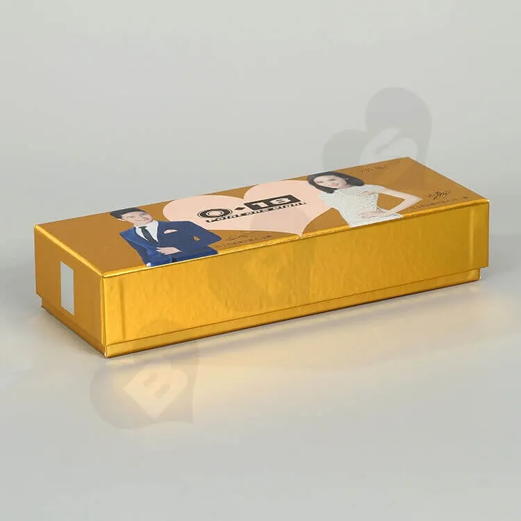 Small Cardboard Long Sock Gift Box side view two