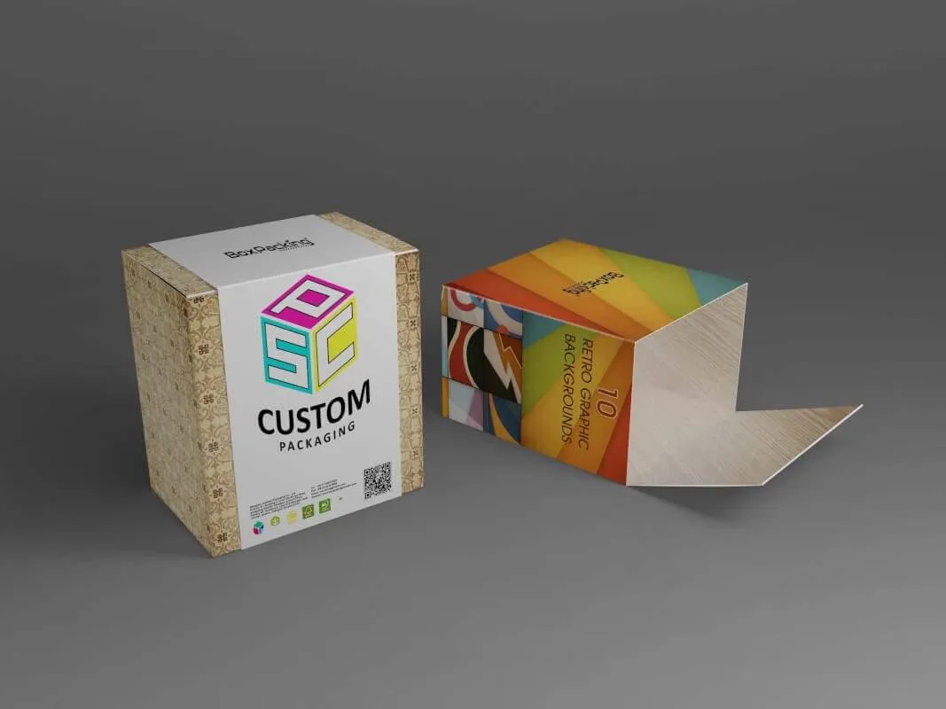 Snap lock bottom cardboard box with printed sleeves