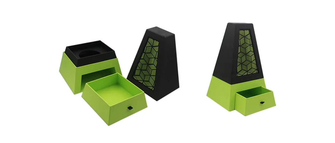 Special shaped drawer style gift box with ribbon handle