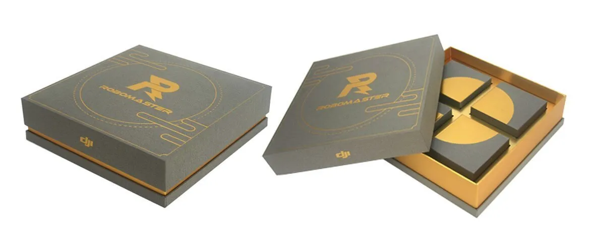 Square telescope box with molded hole insert for fixing objects