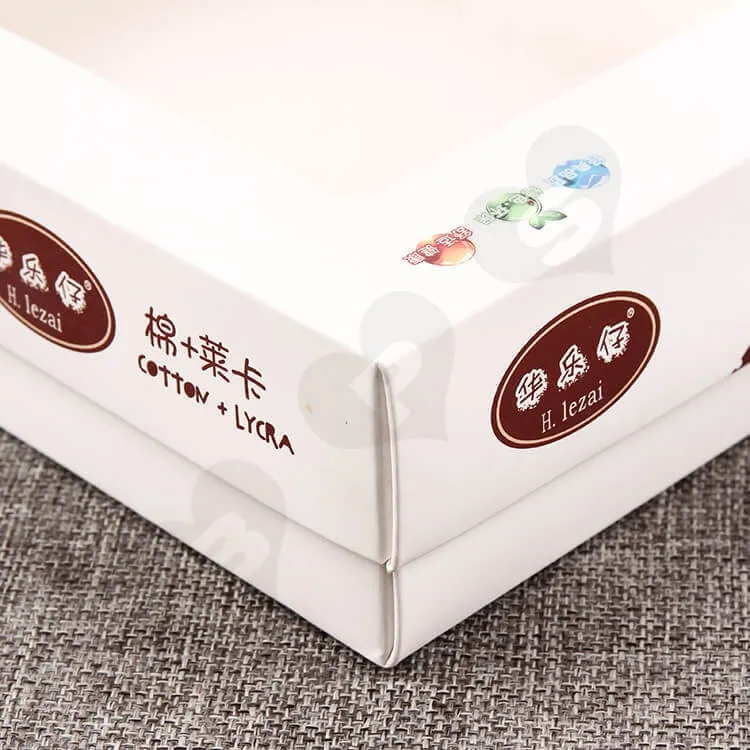 White Cardboard Box With Plastic Window For Clothes side view four