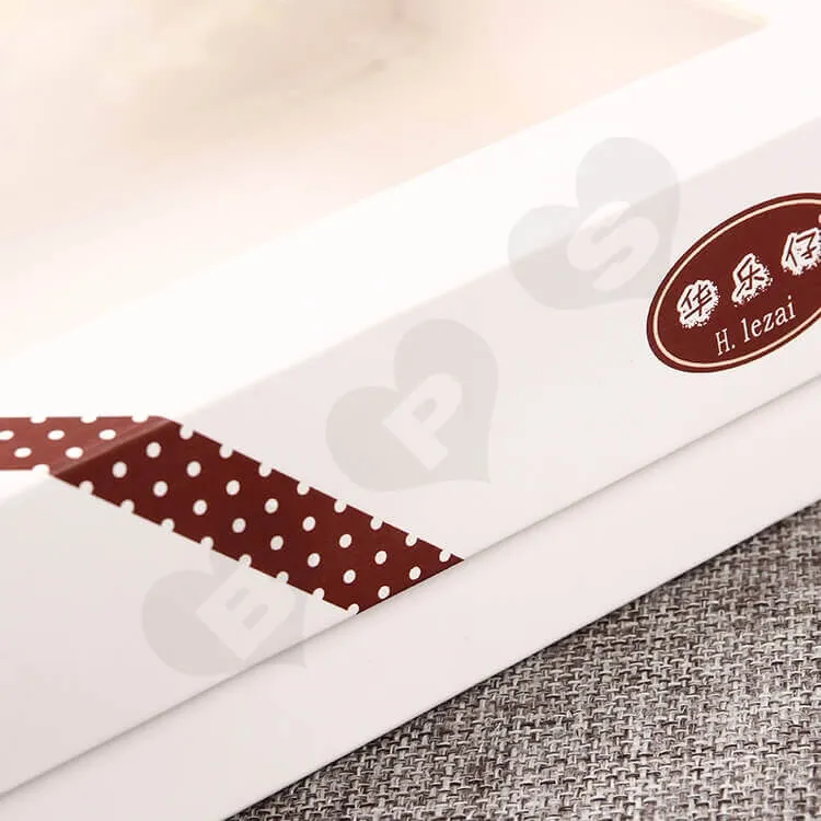 White Cardboard Box With Plastic Window For Clothes side view six