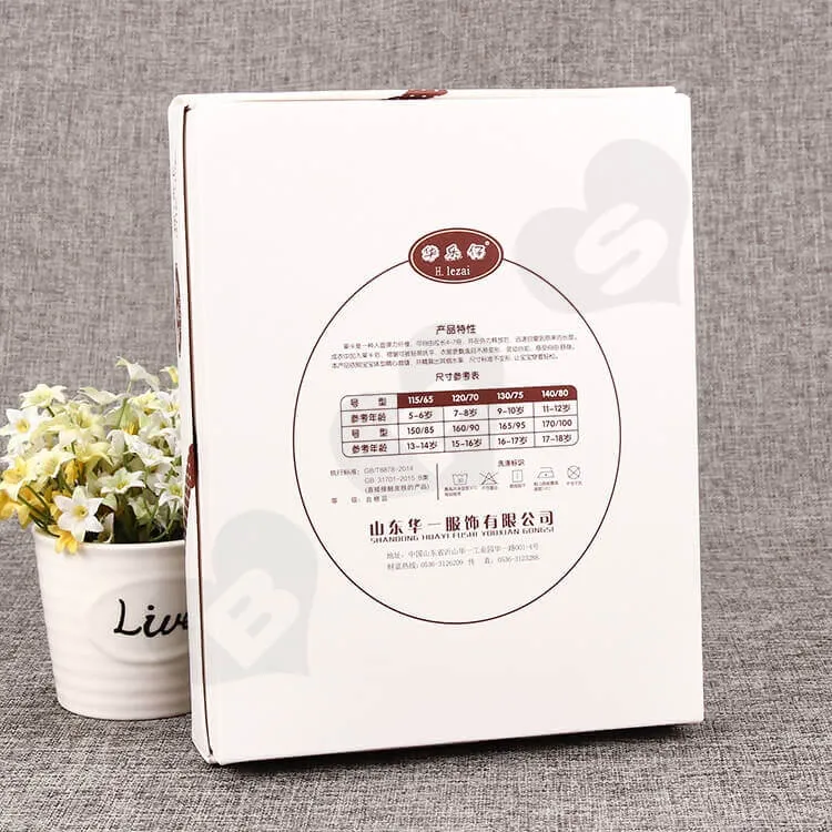 White Cardboard Box With Plastic Window For Clothes side view three