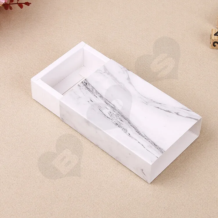 White Cardboard Drawer Box For Marble side view three