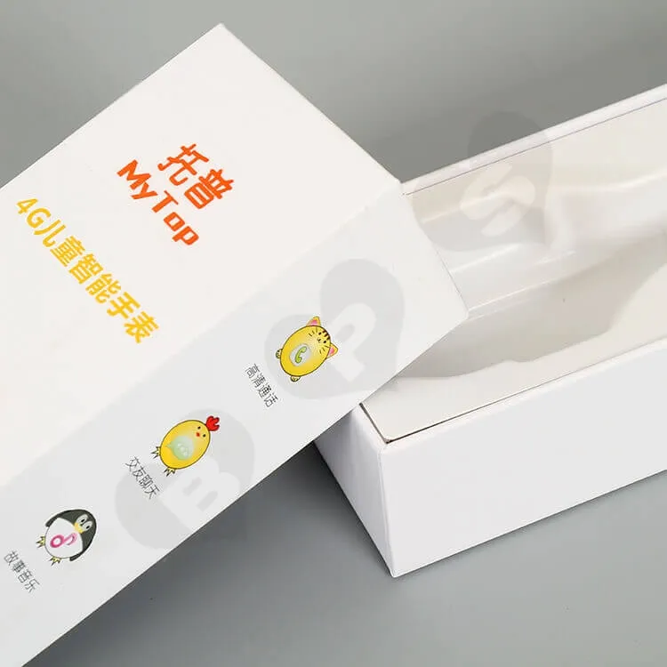 White Cardboard Gift Box For Children's Watch side view five