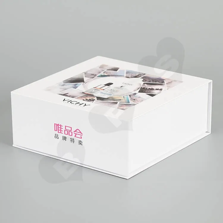 White Cardboard Magnetic Closure Box For Skin Care Product side view five