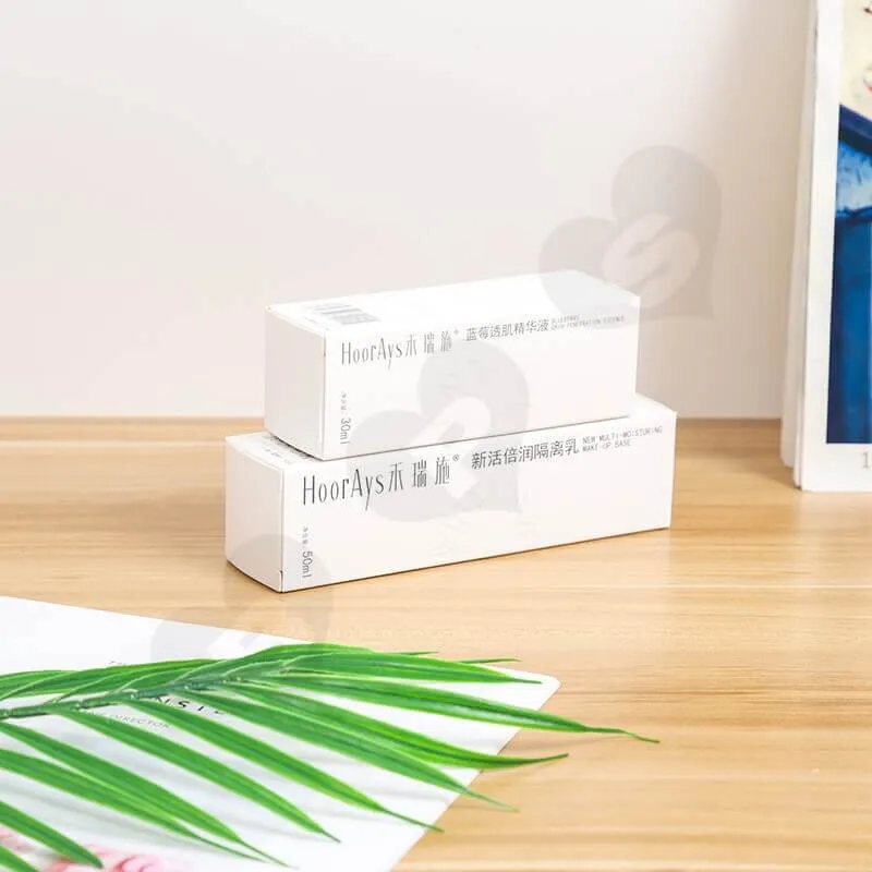 White Cardboard Packaging Box For Isolation Lotion side view one