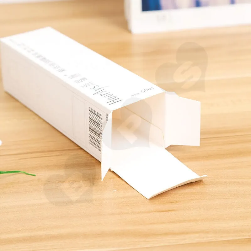 White Cardboard Packaging Box For Isolation Lotion side view three