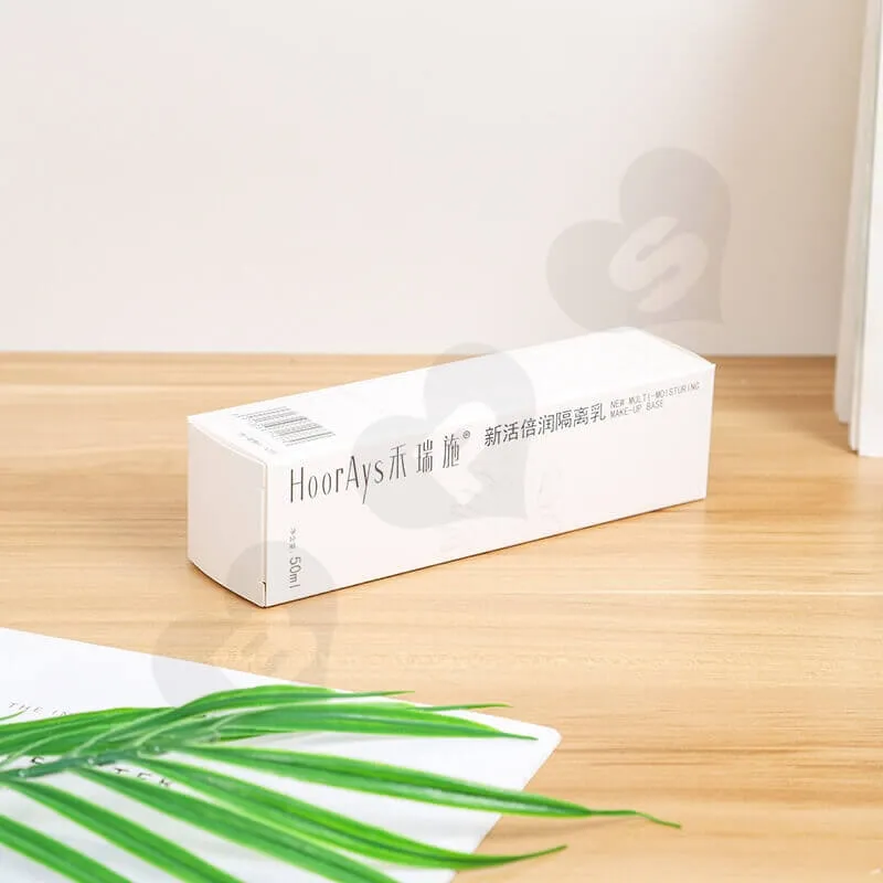 White Cardboard Packaging Box For Isolation Lotion side view two