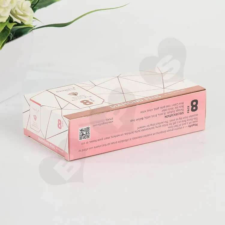 White Cardboard Paper Box For Pens side view four
