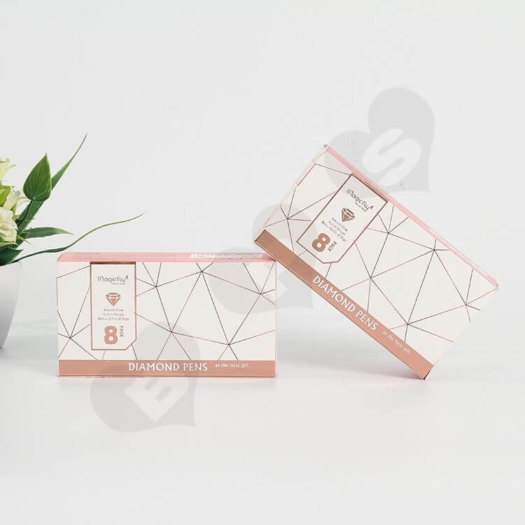 White Cardboard Paper Box For Pens side view three