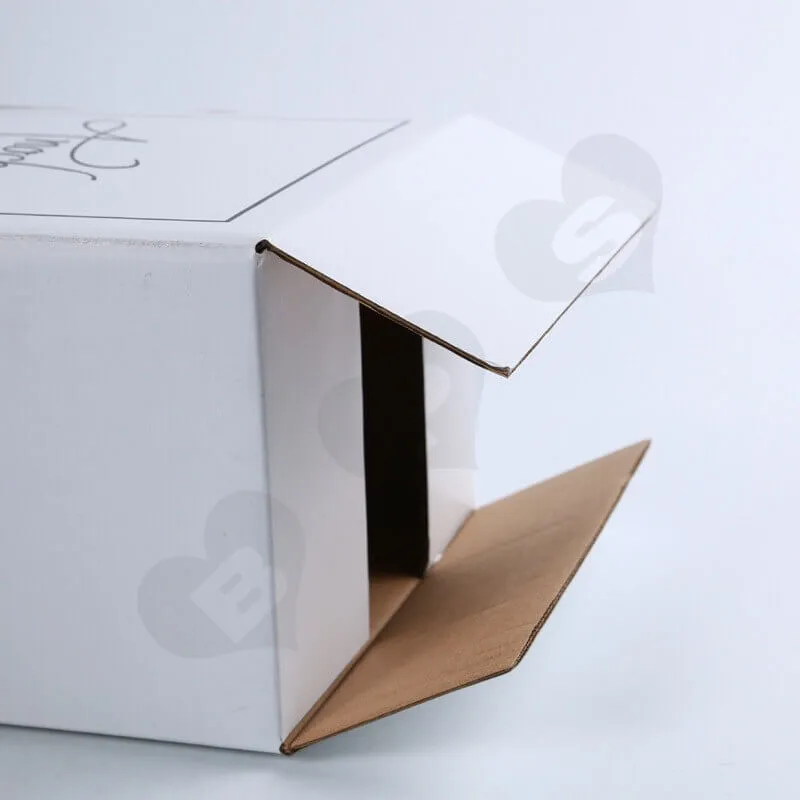 White Kraft Shipping Box For Wine side view five