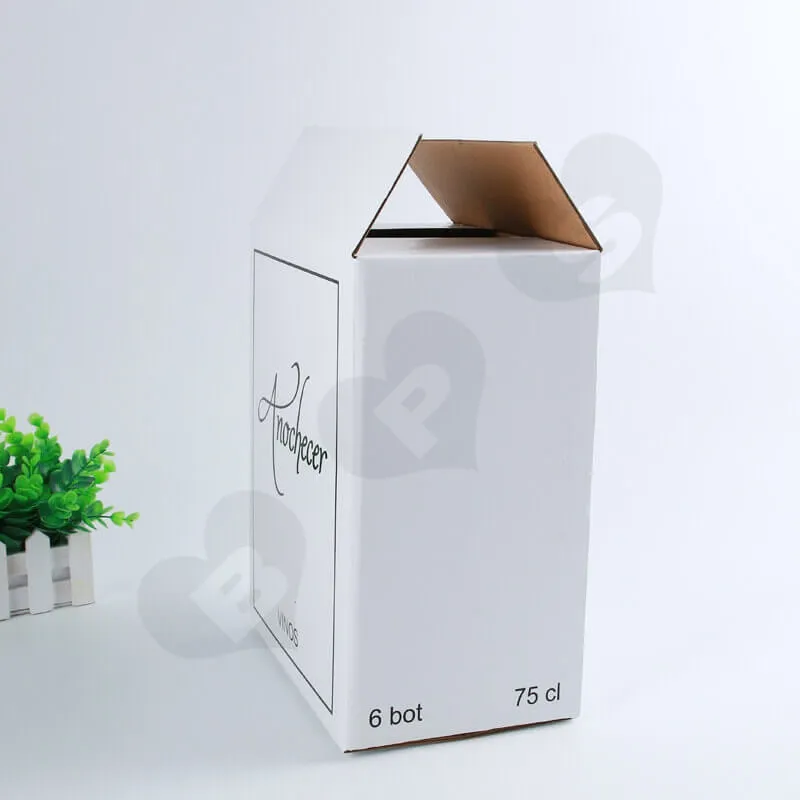 White Kraft Shipping Box For Wine side view six
