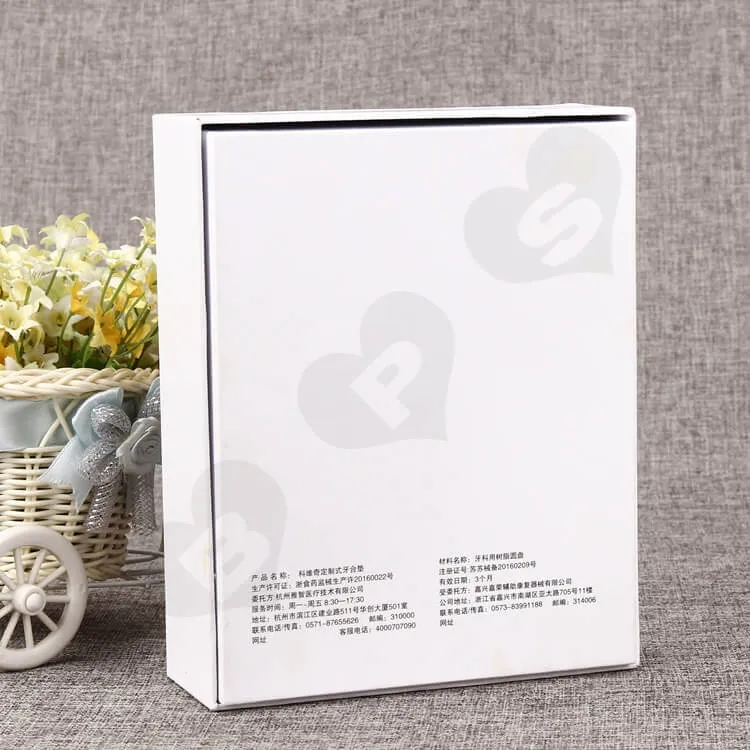 White Rigid Gift Box For Medical Appliances side view three
