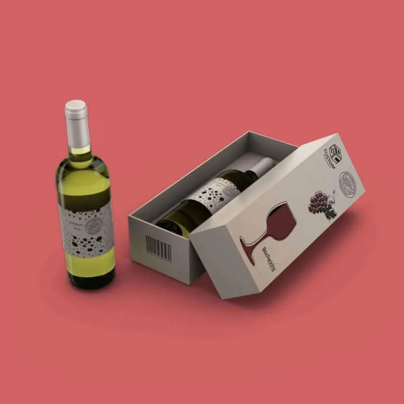 White Wine Box Mock Up Customized