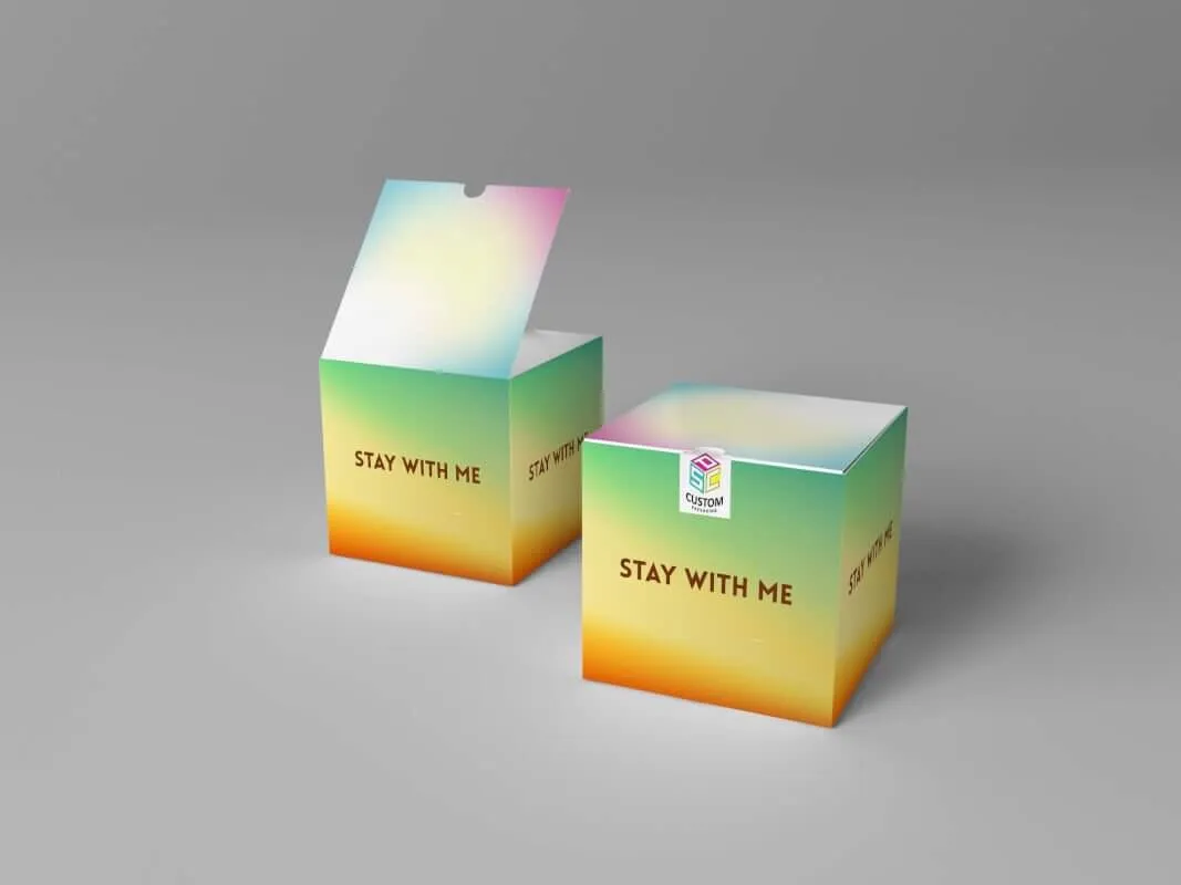 branded paper box snap bottom mockup