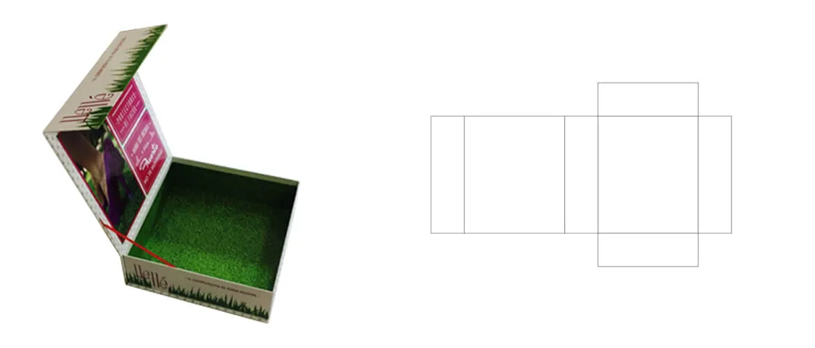 hinged lid rigid boxes dieline For High Heel