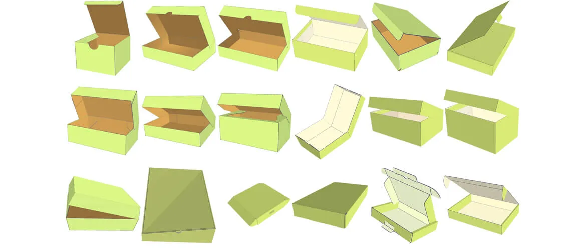 meer box sjabloon van kartonnen mailer dozen