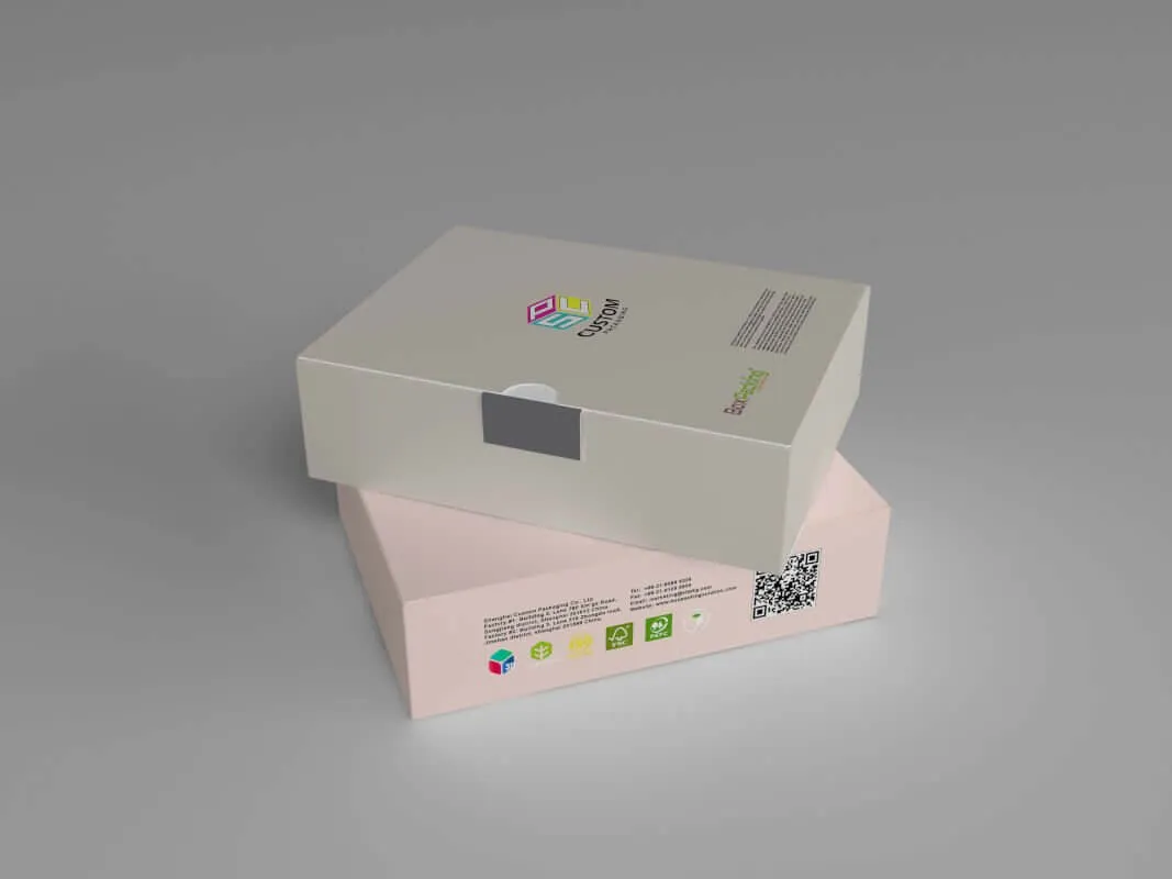 snap bottom box with lock closure top mockup